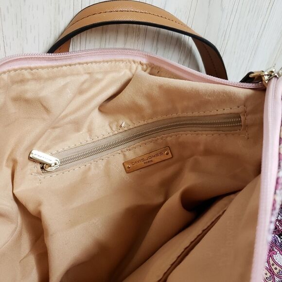 David Jones Paris Pink Purple Textured Purse - Picture 3 of 6